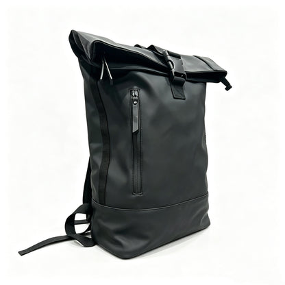 Minimalist Roll Top Leather Backpack