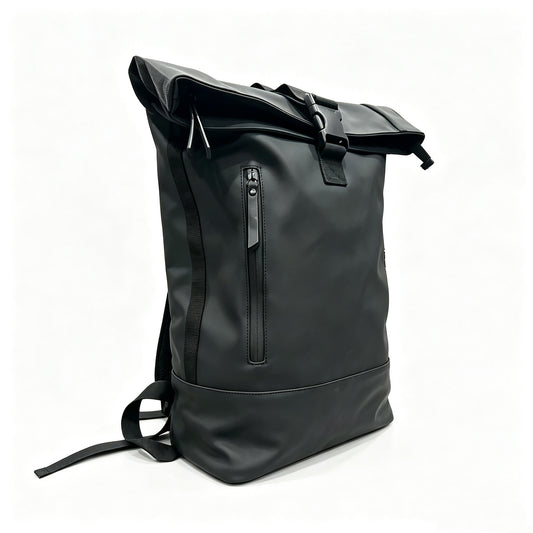 Minimalist Roll Top Leather Backpack