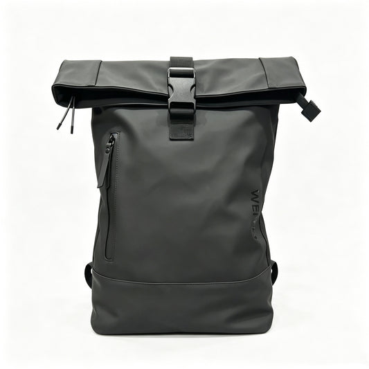 Minimalist Roll Top Leather Backpack