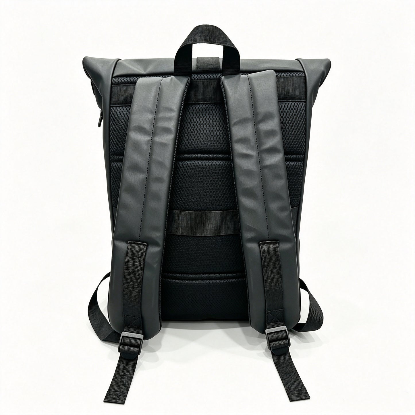 Minimalist Roll Top Leather Backpack