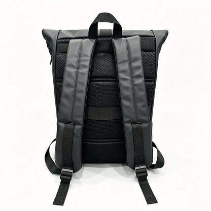 Minimalist Roll Top Leather Backpack